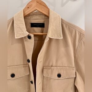 AllSaints Corduroy Collar Tan Shirt